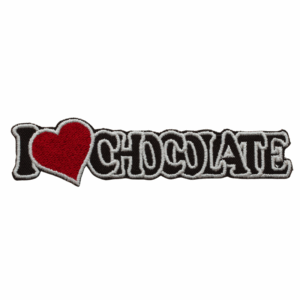 Emblema Bordado – I Love Chocolate (Castanho)