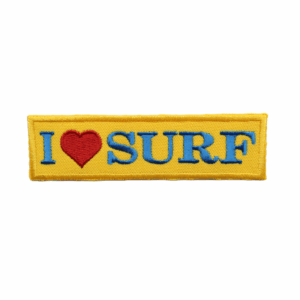 Gesticktes Abzeichen – I Love Surf (Gelb)
