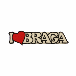Emblema Bordado – I Love Braga (Branco)
