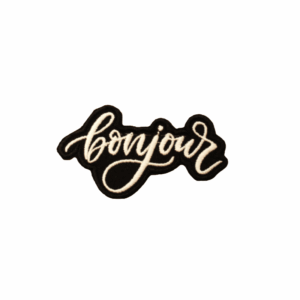 Emblema Bordado França – Bonjour (Preto)