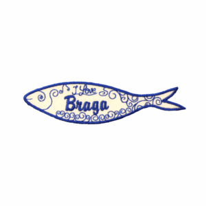 Emblema Bordado – Sardinha I Love Braga (Azul)
