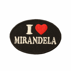 Emblema Bordado – I Love Mirandela Oval (Preto)