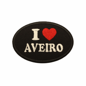 Emblema Bordado – I Love Aveiro Oval (Preto)