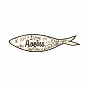 Emblema Bordado – Sardinha I Love Aveiro (Preto)