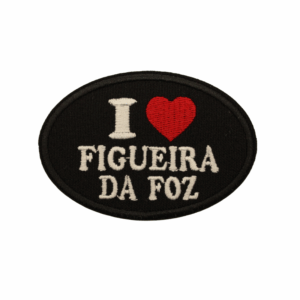 Emblema Bordado – I Love Figueira da Foz Oval (Preto)