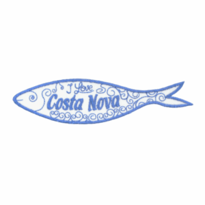 Emblema Bordado – Sardinha I Love Costa Nova (Azul)