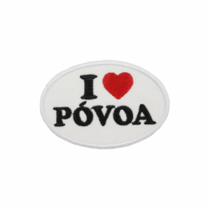 Emblema Bordado – I Love Póvoa Oval (Branco)