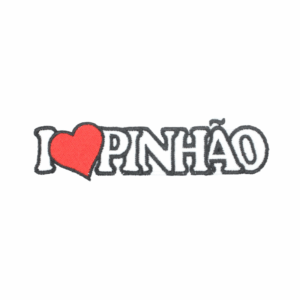 Emblema Bordado – I Love Pinhão (Branco)