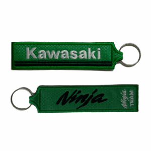 Llavero bordado en ambos lados Verde Kawasaki