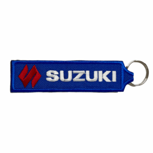 Porte-clés brodé Suzuki bleu