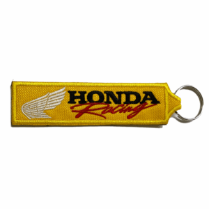 Honda Racing Yellow Embroidered Key Ring