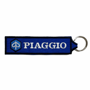 Piaggio Blue Embroidered Key Ring