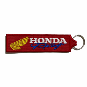 Porte-clés brodé Honda Racing rouge