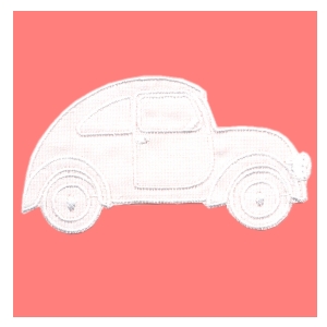 Insignias de coche Living Child en tela blanca