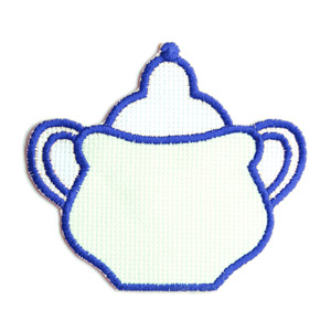 Emblemas Living Louça Açucareiro Branco e Azul