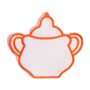 Vajilla azucarera blanca y naranja Living Badges