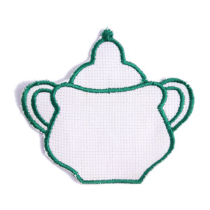 Emblemas Living Louça Açucareiro Branco e Verde