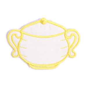 Emblemas Living Louça Açucareiro Pequeno Branco e Amarelo