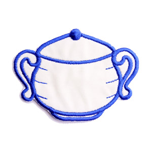 Emblemas Living Louça Açucareiro Pequeno Branco e Azul