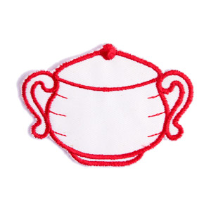 Emblemas Living Louça Açucareiro Pequeno Branco e Grená