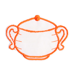 Emblemas Living Louça Açucareiro Pequeno Branco e Laranja