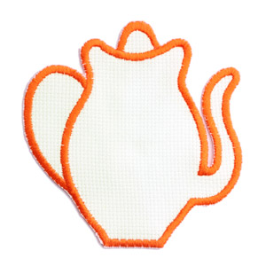 Living Badges Vaisselle Bulle Blanc et Orange