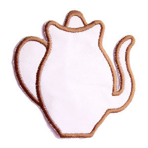 Emblemas Living Louça Bulle Peq. Branco e Castanho