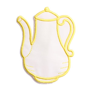 Emblemas Living Louça Bulle Pequeno Branco e Amarelo