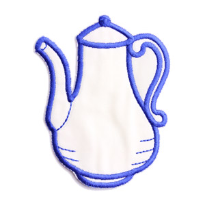 Emblemas Living Louça Bulle Pequeno Branco e Azul