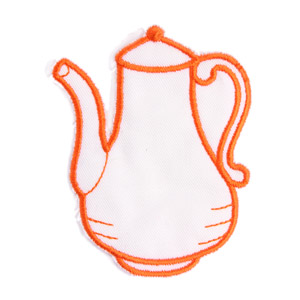 Emblemas Living Louça Bulle Pequeno Branco e Laranja