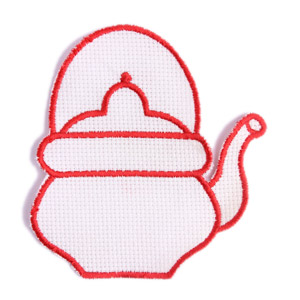 Emblemas Living Louça Chaleira Branca e Grená