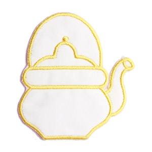 Emblemas Living Louça Chaleira Peq. Branca e Amarela