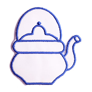 Emblemas Living Louça Chaleira Peq. Branca e Azul