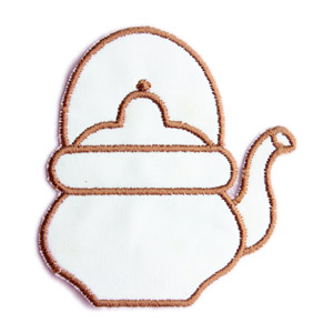 Emblemas Living Louça Chaleira Peq. Branca e Castanha