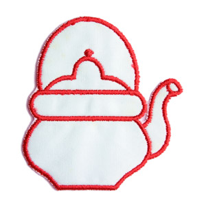 Emblemas Living Louça Chaleira Peq. Branca e Grená