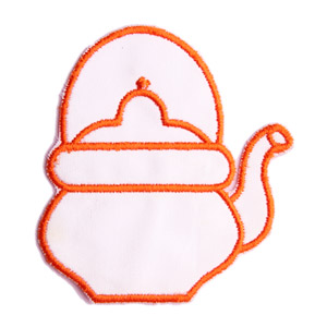 Emblemas Living Louça Chaleira Peq. Branca e Laranja