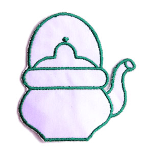 Emblemas Living Louça Chaleira Peq. Branca e Verde