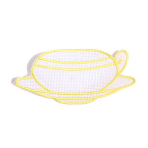 Emblemas Living Louça Chávena Branca e Amarela