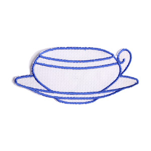 Living Crockery Emblems White and Blue Cup