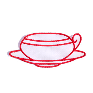 Emblemas Living Louça Chávena Branca e Grená