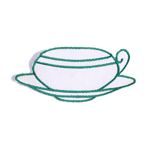 Emblemas Living Louça Chávena Branca e Verde