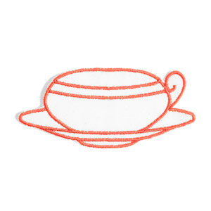 Emblemas Living Louça Chávena Peq. Branca e Laranja