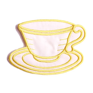 Emblemas Living Louça Chávena Pequena Branca e Amarela