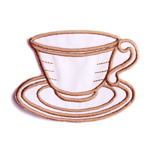 Emblemas Living Louça Chávena Pequena Branca e Castanha