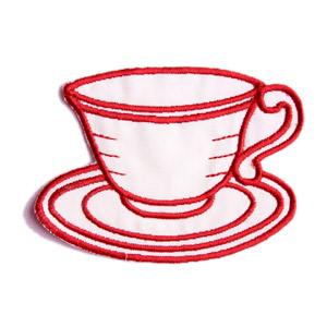 Emblemas Living Louça Chávena Pequena Branca e Grená