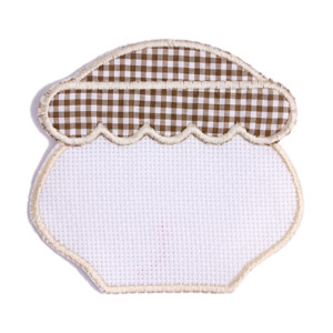 Vaisselle Living Emblems Pot à miel blanc et beige Quadrilé