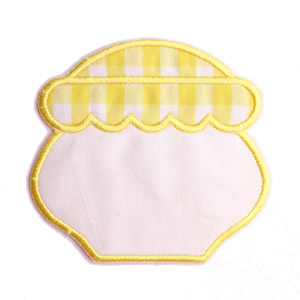 Emblemas Living Louça Frasco de Mel peq. Branco e Amarelo