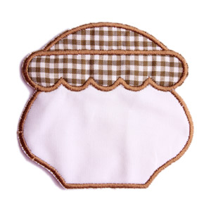 Emblemas Living Louça Frasco de Mel peq. Branco e Castanho