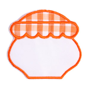 Emblemas Living Louça Frasco de Mel peq. Branco e Laranja