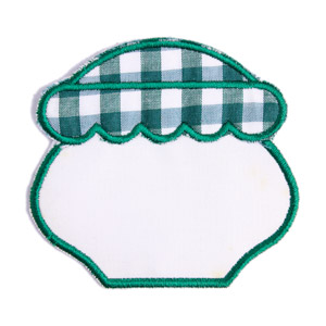 Emblemas Living Louça Frasco de Mel peq. Branco e Verde